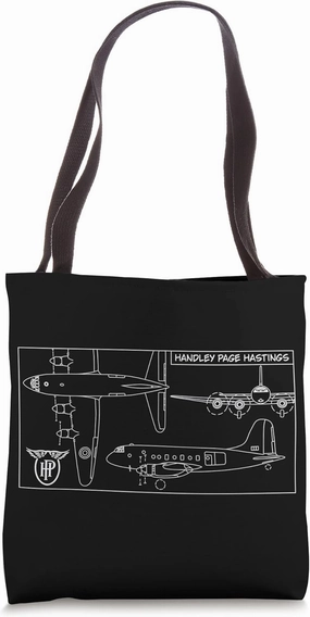Handley Page Hastings British Troop Carrier Plane Blueprint Tote Bag