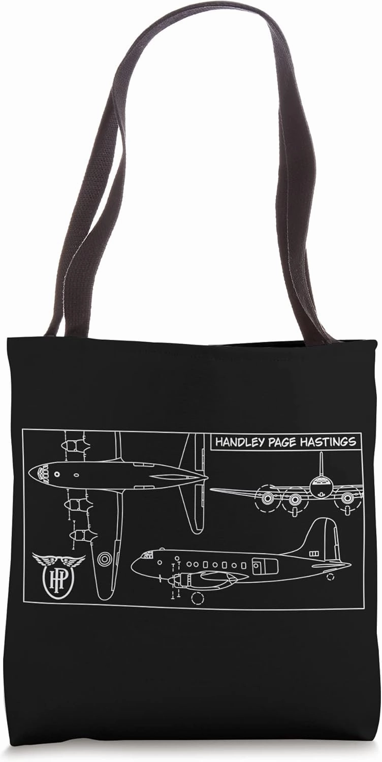 Handley Page Hastings British Troop Carrier Plane Blueprint Tote Bag