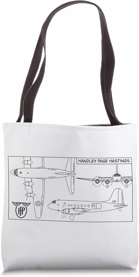 Handley Page Hastings British Troop Carrier Plane Blueprint Tote Bag