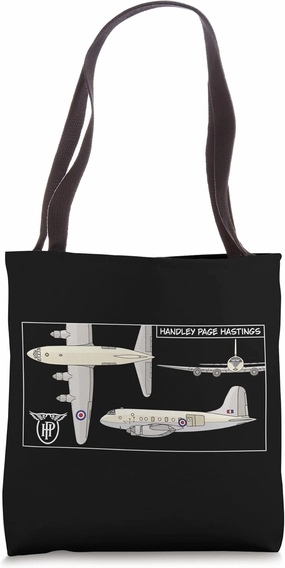 Handley Page Hastings British Troop Carrier Plane Diagram Tote Bag