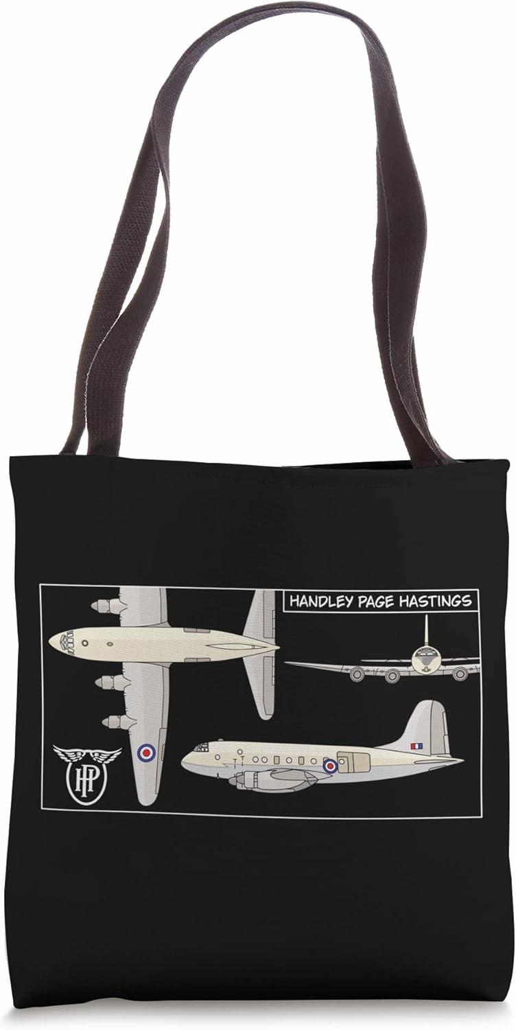 Handley Page Hastings British Troop Carrier Plane Diagram Tote Bag