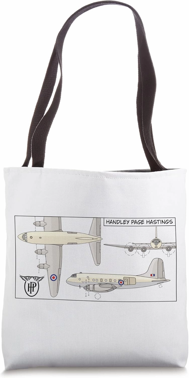 Handley Page Hastings British Troop Carrier Plane Diagram Tote Bag