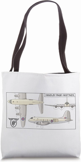 Handley Page Hastings British Troop Carrier Plane Diagram Tote Bag