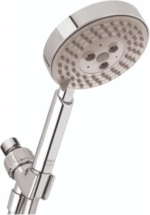 hansgrohe Raindance S Easy Install 4-inch Handheld Shower Head Set Modern 3 Spray RainAir, BalanceAir, Whirl Air Infusion with Airpower with QuickClean with Hose in Chrome, 2 GPM, 04518000