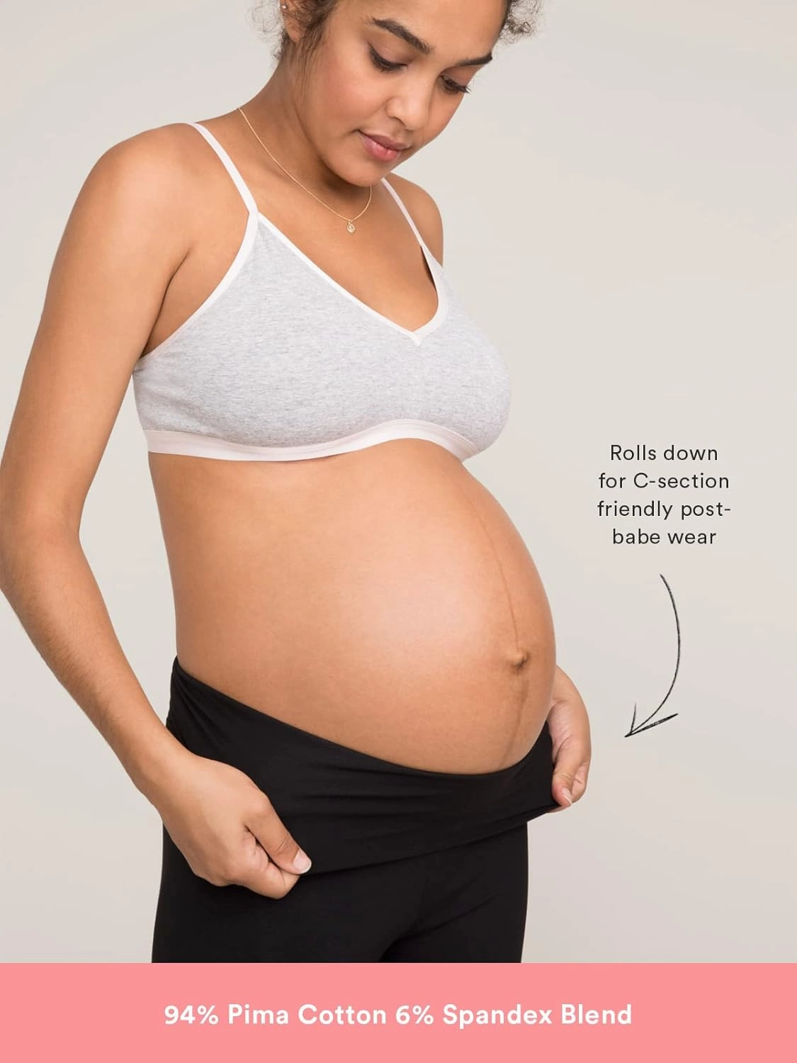 HATCH Premium Maternity & Postpartum Over The Belly Leggings| C-Section Friendly | Moisture-Wicking Fabric Black