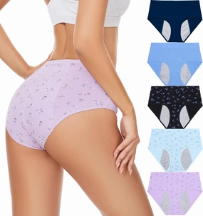 HATSURE Period Underwear for Women Leak Proof Cotton Overnight Menstrual Panties Briefs (Multipack)