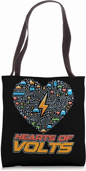 Hearts of Volts Electric Love Circuit Board Car Tote Bag