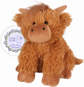 Heatable & Coolable Yellow Highland Cow Stuffed Animal, Microwavable Heating Pad Plush Toy for Soothing & Relaxation, Highland Cow Gifts for Kids & Adults
