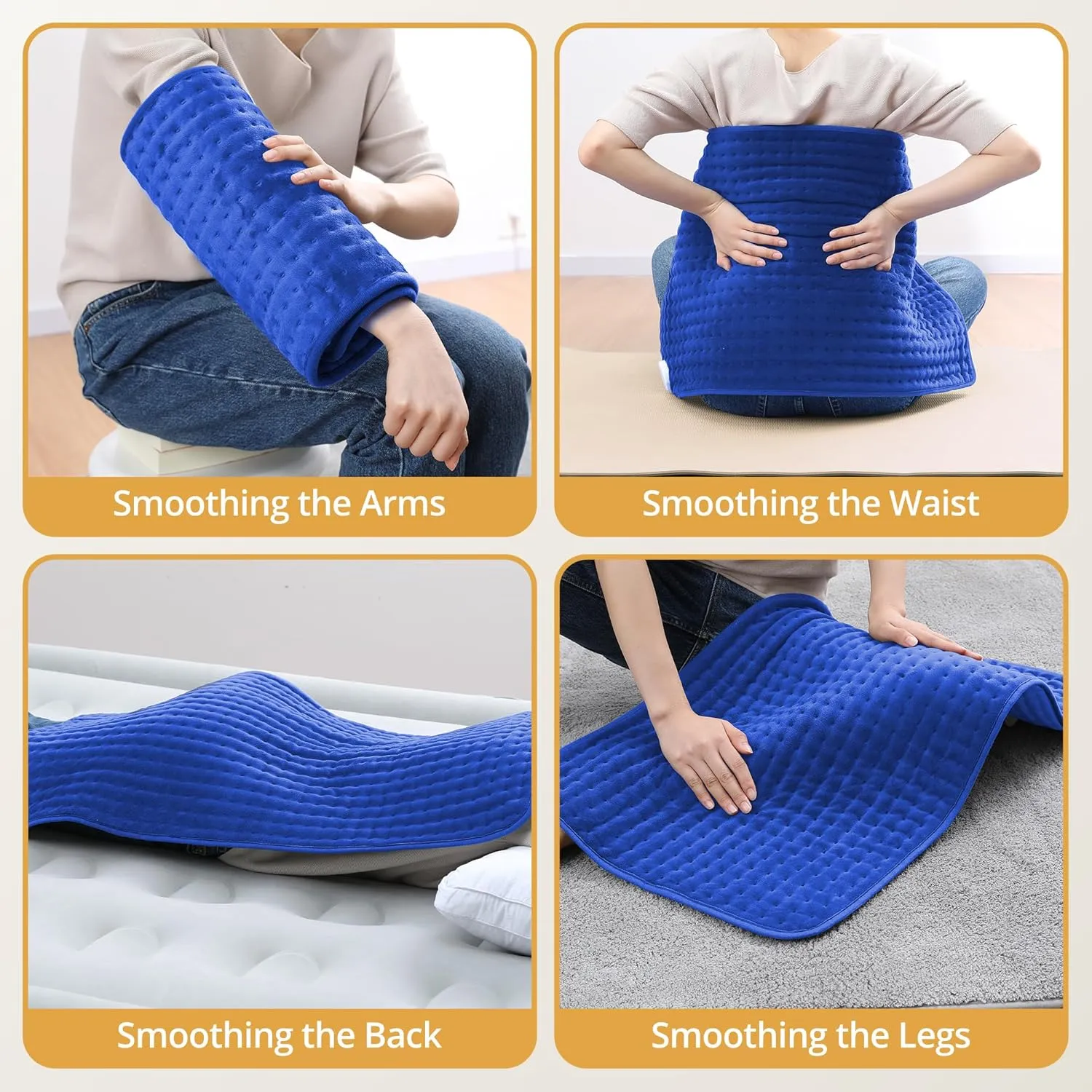 Heating Pad for Back Pain Relief, 33'' x 17'' XXXL Electric Heating Pad for Neck and Shoulder Cramps with 6 InstaHeat Settings, Auto Off, Moist Dry Heat Therapy, Machine Washable
