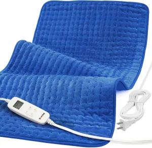 Heating Pad for Back Pain Relief, 33'' x 17'' XXXL Electric Heating Pad for Neck and Shoulder Cramps with 6 InstaHeat Settings, Auto Off, Moist Dry Heat Therapy, Machine Washable