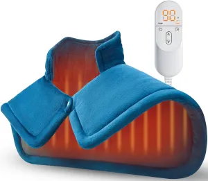 Heating Pad for Neck and Shoulder, Fathers Day Dad Gifts from Daughter Wife, Electric Weighted Heat Pad for Back Pain Relief, Anniversary Christmas Gifts for Men Women Mom Him Her, Blue