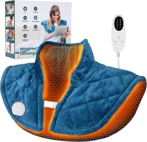 Heating Pad for Neck and Shoulders and Back, Portable Weighted Heating Pad, FSA HSA Eligible, 5 Heat Settings, 4 Auto-Off Timers, Ideal Gift for Women, Men, Mom, Dad for Christmas