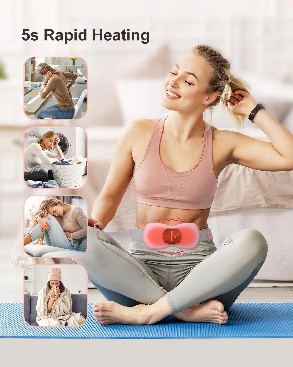 Heating Pad for Period Cramps, FSA HSA Eligible, Portable Menstrual Heating Pad, Period Pain Relief Heated Pad, Back or Belly Heating Belt, Gifts for Her Women Girl Friend Wife