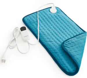Heating Pads for Back Pain Relief - JKMAX XL Electric Heat Pad for Back with 10 Heat Settings 6 Level Timer Auto Shut Off Machine Washable -Heated Pad (12"x24" Dark Blue)
