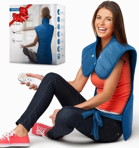 Heating Pad for Neck and Shoulders and Back, Mothers Day Gifts for Mom Wife, Birthday Gifts for Women Men, Weighted Heating Pad for Back Pain Relief, 6 Heat Settings 4 Timers Auto-Off, 22" x 37" Blue