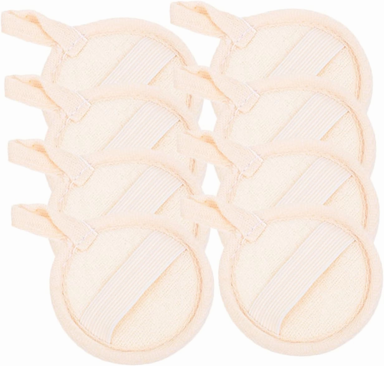 Hemoton Soft Exfoliating Loofah Face Pads 8pcs Cotton Makeup Remover Pads Lanyard Design