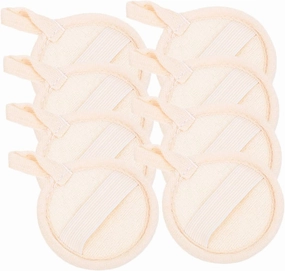 Hemoton Soft Exfoliating Loofah Face Pads 8pcs Cotton Makeup Remover Pads Lanyard Design