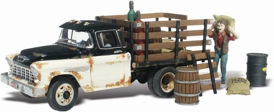 Henry's Haulin 1955 Chevy Truck w/Figure & Acc. N Scale Woodland