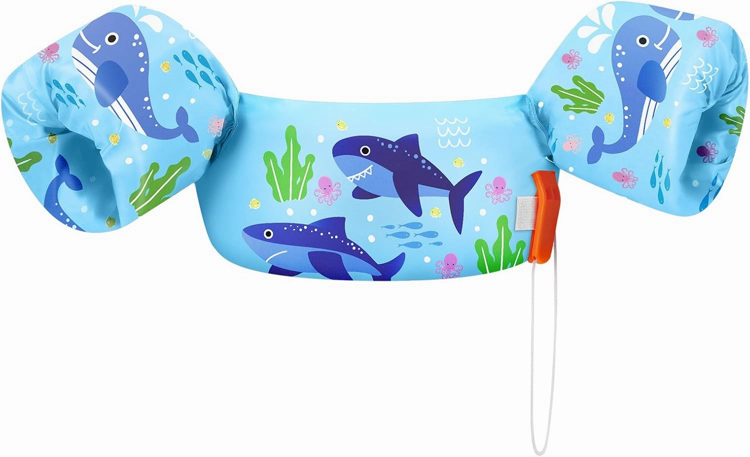 HeySplash Kids Swimming Vest, Toddler Floaties Fit 20-50 Pounds, Puddle Kids Jumper with Adjustable Strap, Swim Jacket Water Wing Baby Arm Floats, Sea Beach Swimming Aid for 2-6 Years Boy,Full Shark