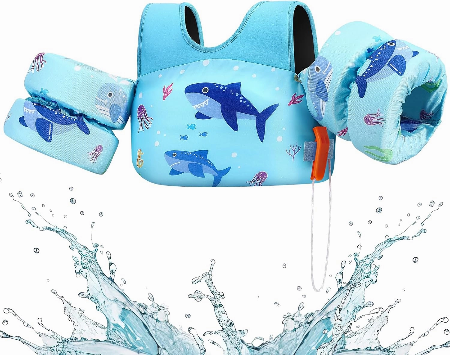 HeySplash Swim Vest for Kids, Toddler Pool Floaties Fit 20-50/70 Lbs, Children Swimming Vest with Adjustable Strap, Swim Jacket Water Wing Arm Float, Puddle Sea Beach Boat Jumper Boy Girl Baby