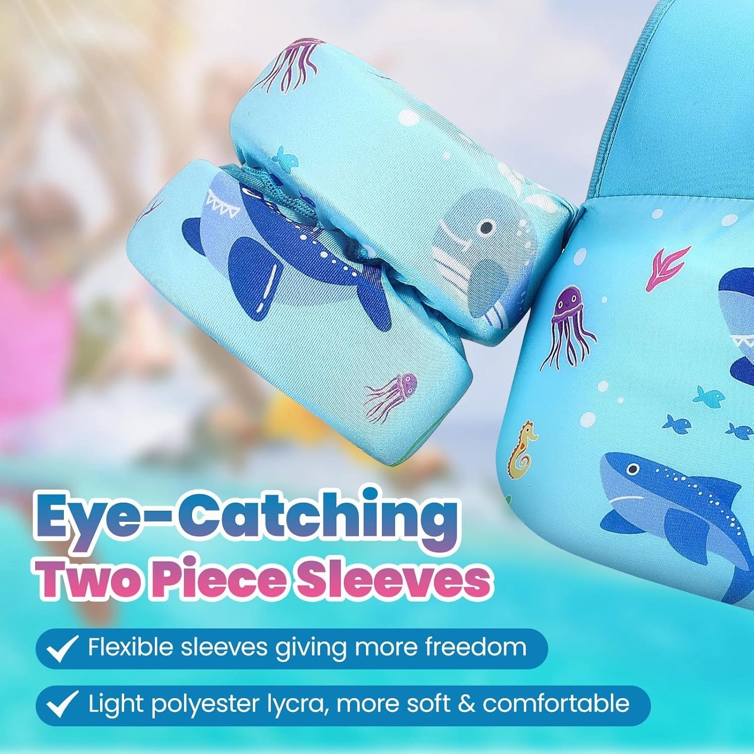 HeySplash Swim Vest for Kids, Toddler Pool Floaties Fit 20-50/70 Lbs, Children Swimming Vest with Adjustable Strap, Swim Jacket Water Wing Arm Float, Puddle Sea Beach Boat Jumper Boy Girl Baby