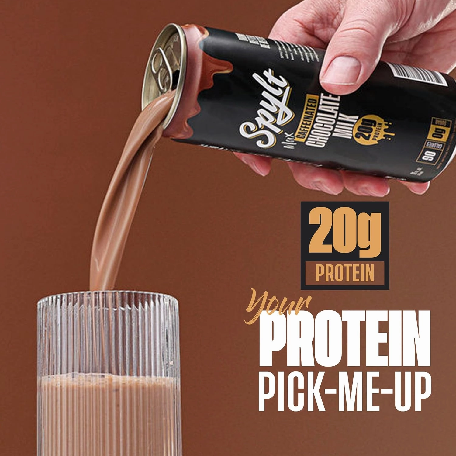 High Protein Max Chocolate Milk with 140mg Caffeine & 20g Protein - 90 Calories, Ready to Drink, Sugar Free, Lactose Free Milk, Perfect for Workout Recovery & Afternoon Pick Me Up - 12 Count