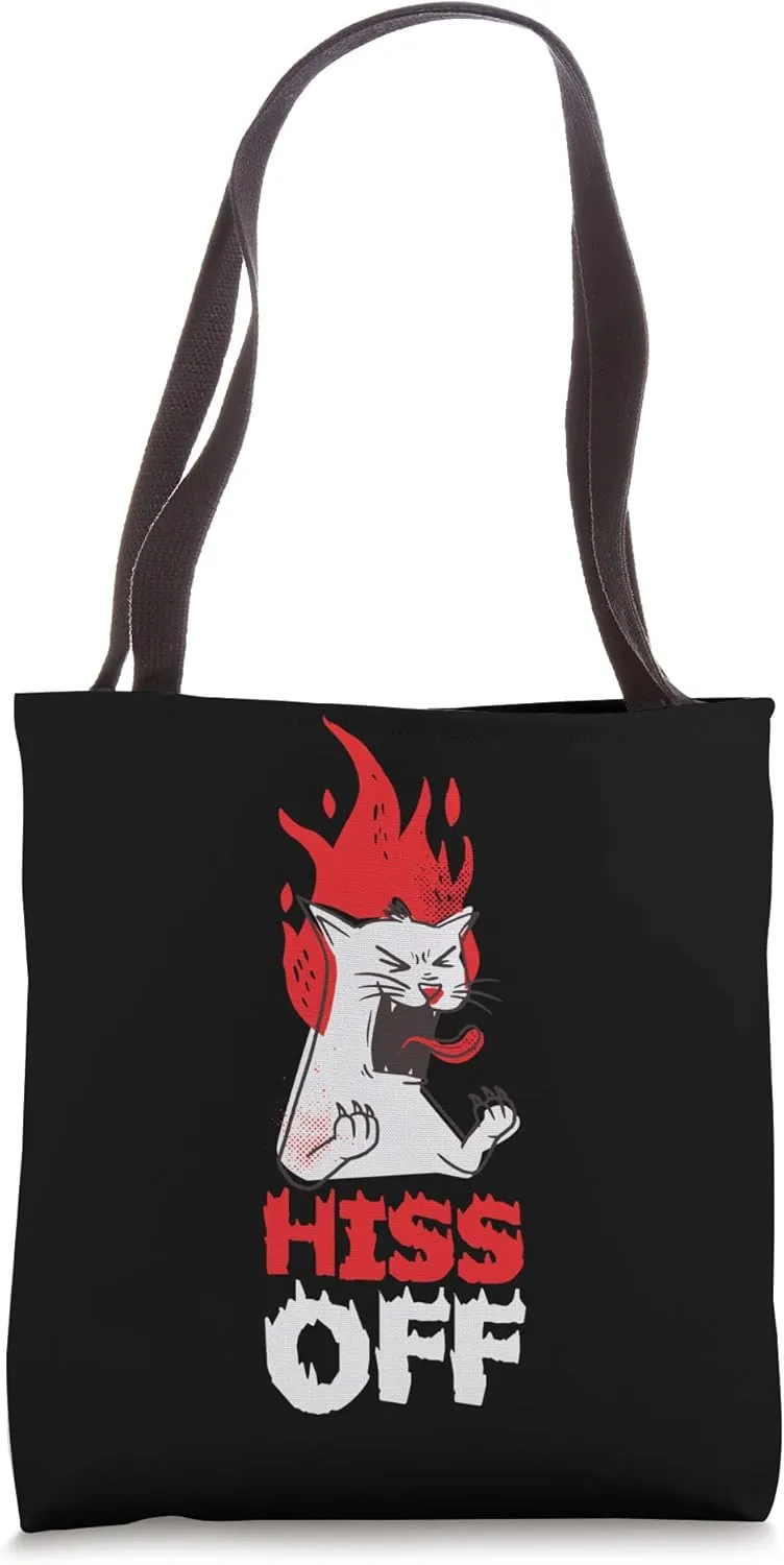 Hiss Off Cat Tote Bag