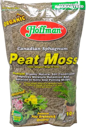 Hoffman 15503 Canadian Sphagnum Peat Moss, 10 Quarts