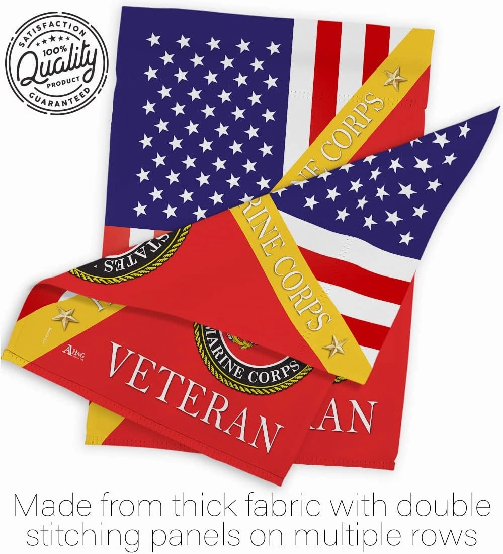 Home of Marine Corps Garden Flag - Armed Forces USMC Semper Fi United State American Military Veteran Retire - House Decoration Banner Small Yard Gift Double-Sided Made In USA 13 X 18.5, Thick Fabric