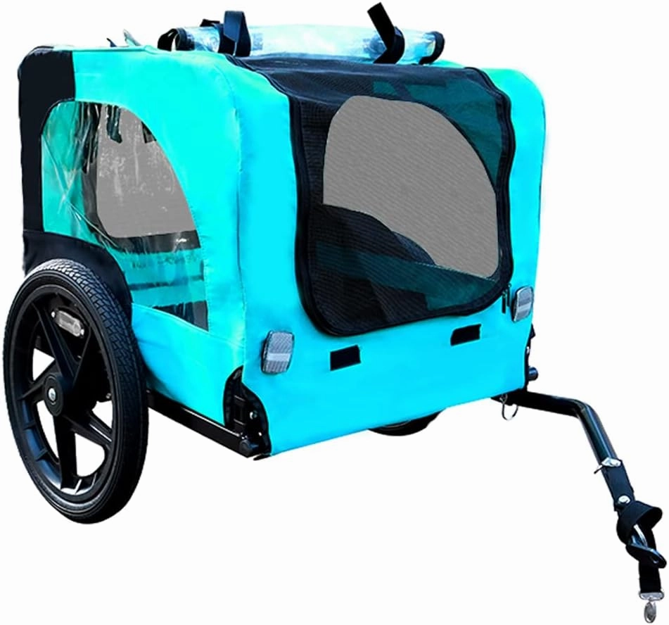 HomVent Dog Bike Trailer - Folding Pet Carrier Wagon with 16 Inch Wheels for Small and Large Dogs