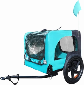 HomVent Dog Bike Trailer - Folding Pet Carrier Wagon with 16 Inch Wheels for Small and Large Dogs