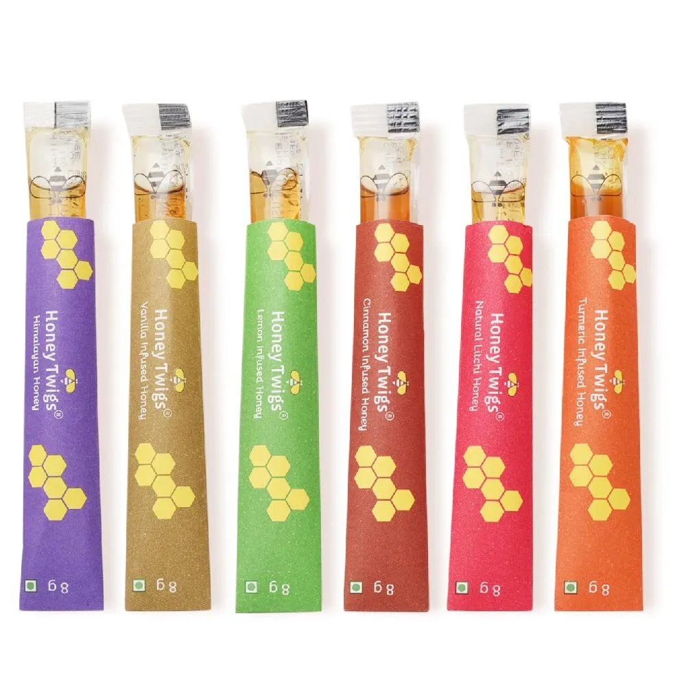 Honey Twigs Honey Sticks Gift Box - 36 Single Serve Natural Honey Straws - 8.47 oz per pack (8g per stick) | 100% Pure, Pocket-friendly Travel Pack
