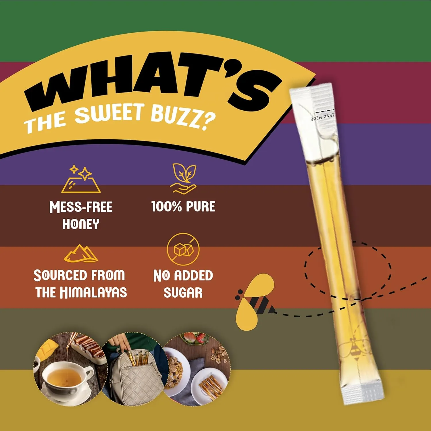 Honey Twigs Honey Sticks Gift Box - 36 Single Serve Natural Honey Straws - 8.47 oz per pack (8g per stick) | 100% Pure, Pocket-friendly Travel Pack