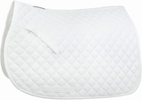 HORZE Chooze Soft Quilted Padded Lightweight All Purpose Saddle Pad for Horses - White - Horse