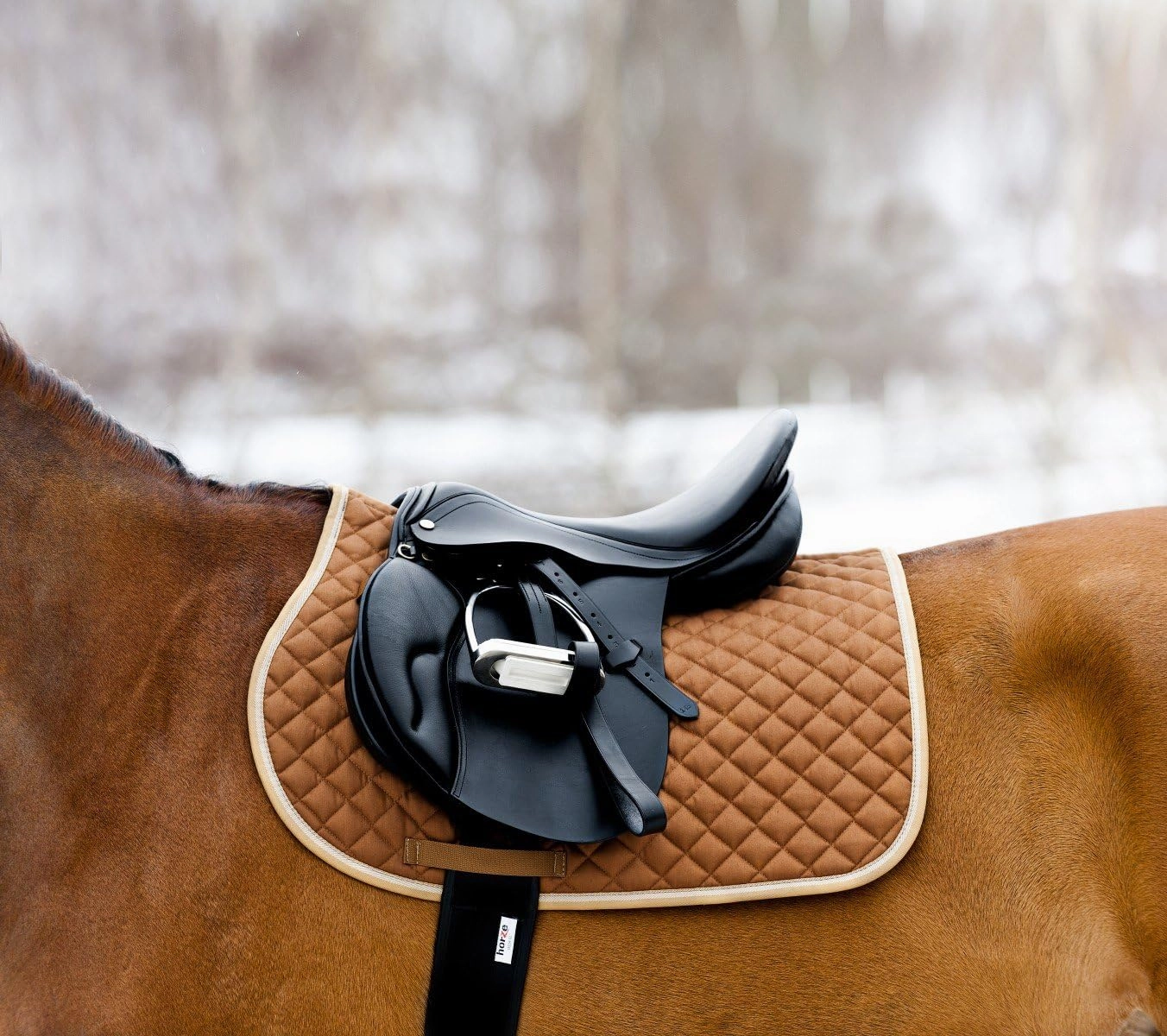 HORZE Chooze Soft Quilted Padded Lightweight All Purpose Saddle Pad for Horses - White - Horse