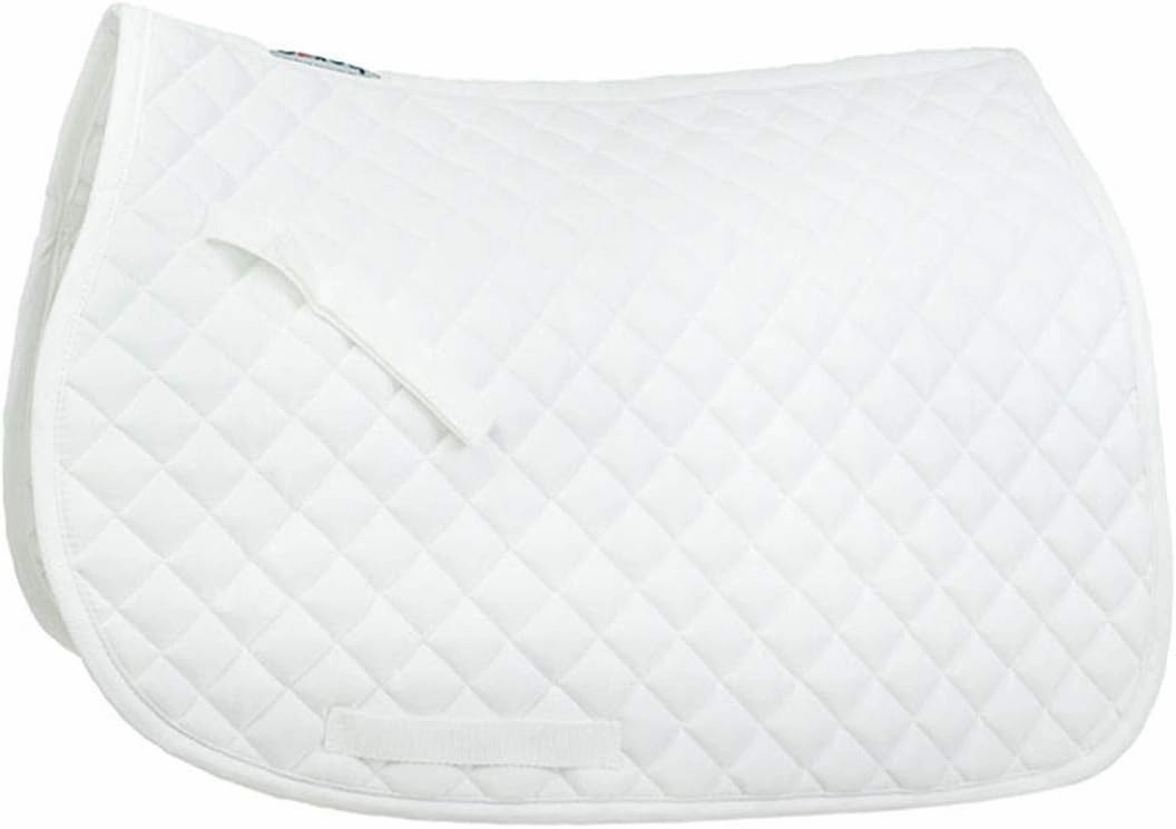HORZE Chooze Soft Quilted Padded Lightweight All Purpose Saddle Pad for Horses - White - Horse