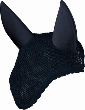 Horze Marquess Crochet Horse Ear Bonnet | Sound Dampening Fly Protection - Dark Navy - Horse