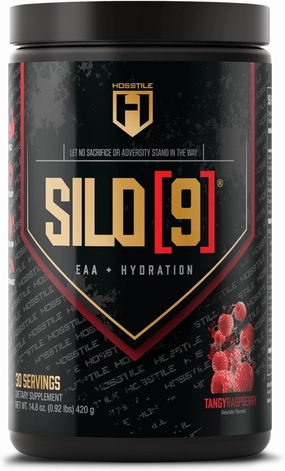 HOSSTILE SILO[9] Essential Amino Acids, EAA & BCAA Powder, Electrolyte Hydration Support, Enhance Muscle Recovery, Build Lean Muscle, Pre or Post Workout Drink, Tangy Raspberry, 30 Servings