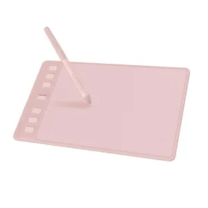 HUION Inspiroy 2 Small Drawing Tablet, Digital Art Tablet with Scroll Wheel, 6 Hot Keys, Battery-Free Stylus, Pink Graphics Tablet for Drawing, Design, Writing, Work with PC, Mac & Android