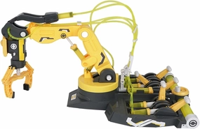 Hydraulic Robot Arm Kit STEM Building Projects Toy Science Kits 3 in 1 Children Hydraulic Mechanical Arm Toy Scientific Experiment for Kids Over 8 Years(Yellow)