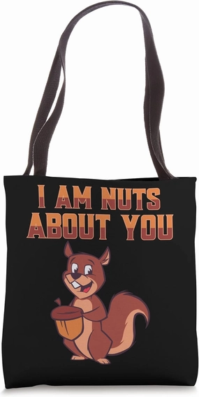 I am nuts about you Funny Squirrels Valentines day Tote Bag
