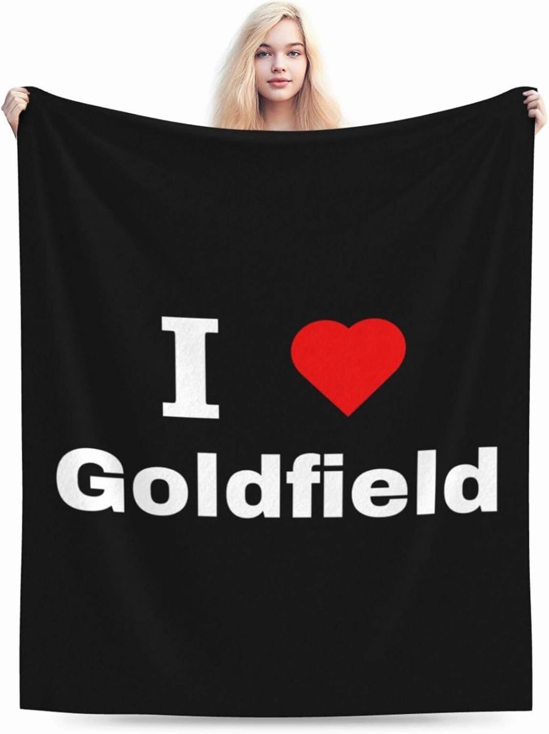 I Love Goldfield Throw Blanket 80"x60" Soft Cozy Lightweight Blanket Fuzzy Blanket for Couch Bed Sofa