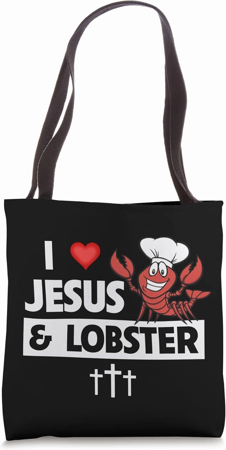 I Love Jesus and Lobster Cajun Boil Seafood Gumbo Mardi Gras Tote Bag