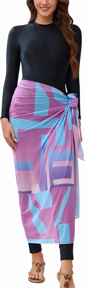 IBAKOM Burkini Swimsut for Women 4 Pieces Long Sleeve Muslim Swim Shirt   Pant   Skirt   Cover Up Islamic Modest Bathing Suit