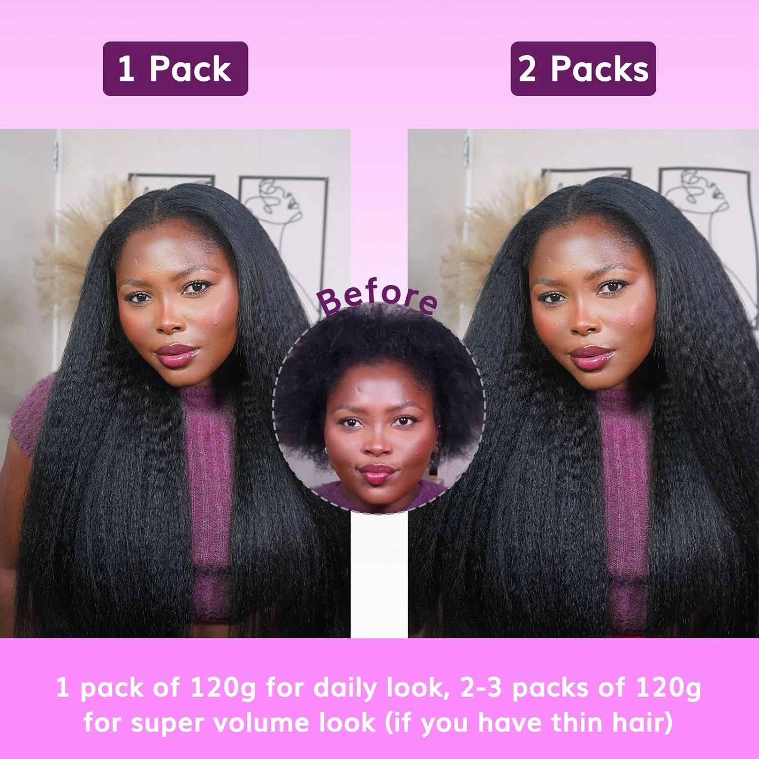 IDN BEAUTY Clip in Hair Extensions Real Human Hair Kinky Straight 120g Natural Black Double-layer Lace Clip In for Black Women Soft Breathable Lace Invisible Seamlessly Blending 7pcs 16 Inch