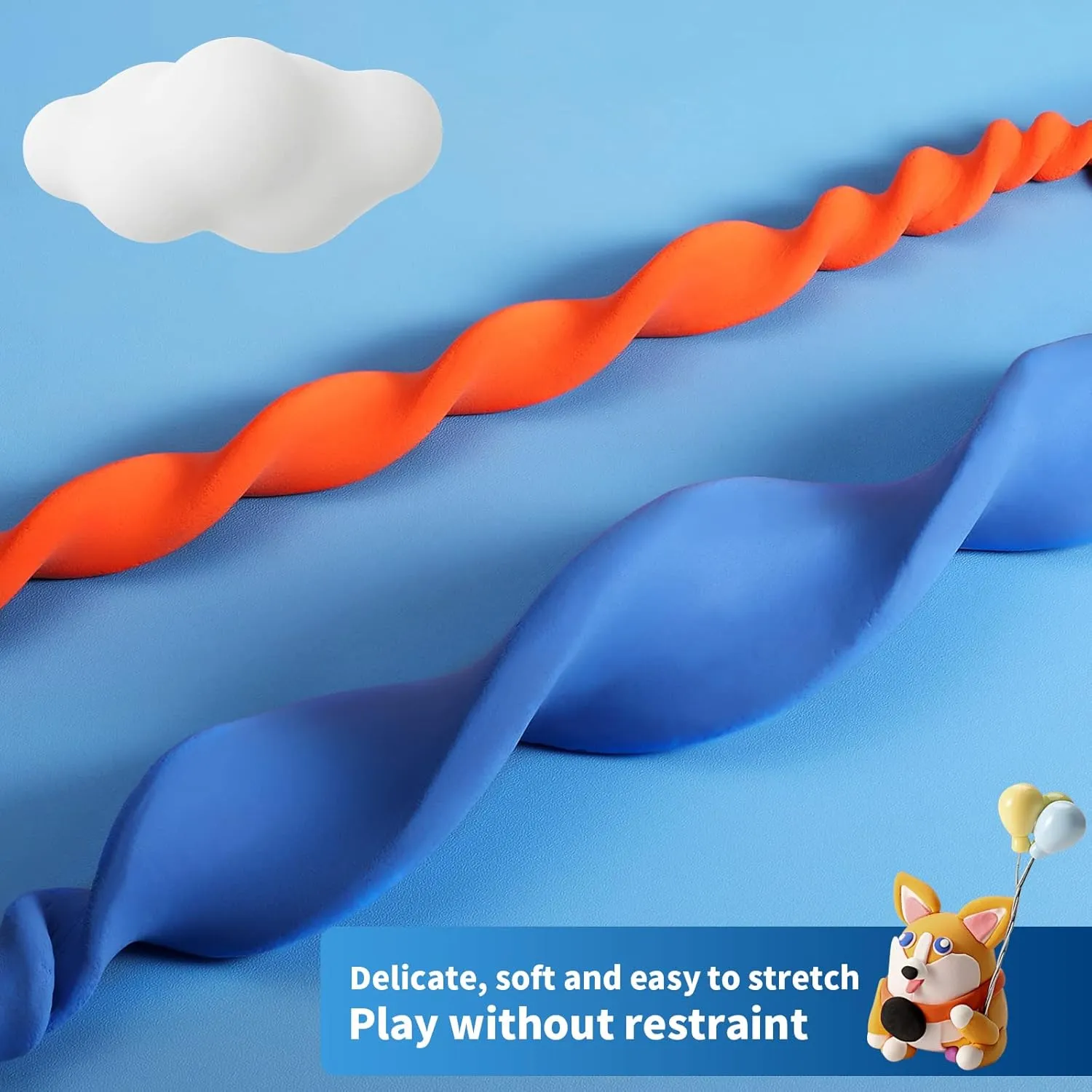 ifergoo Modeling Clay Kit - 36 Colors Magic Air Dry Ultra Light Clay, Safe & Non-Toxic, Great Toy Gift for Boys and Girls