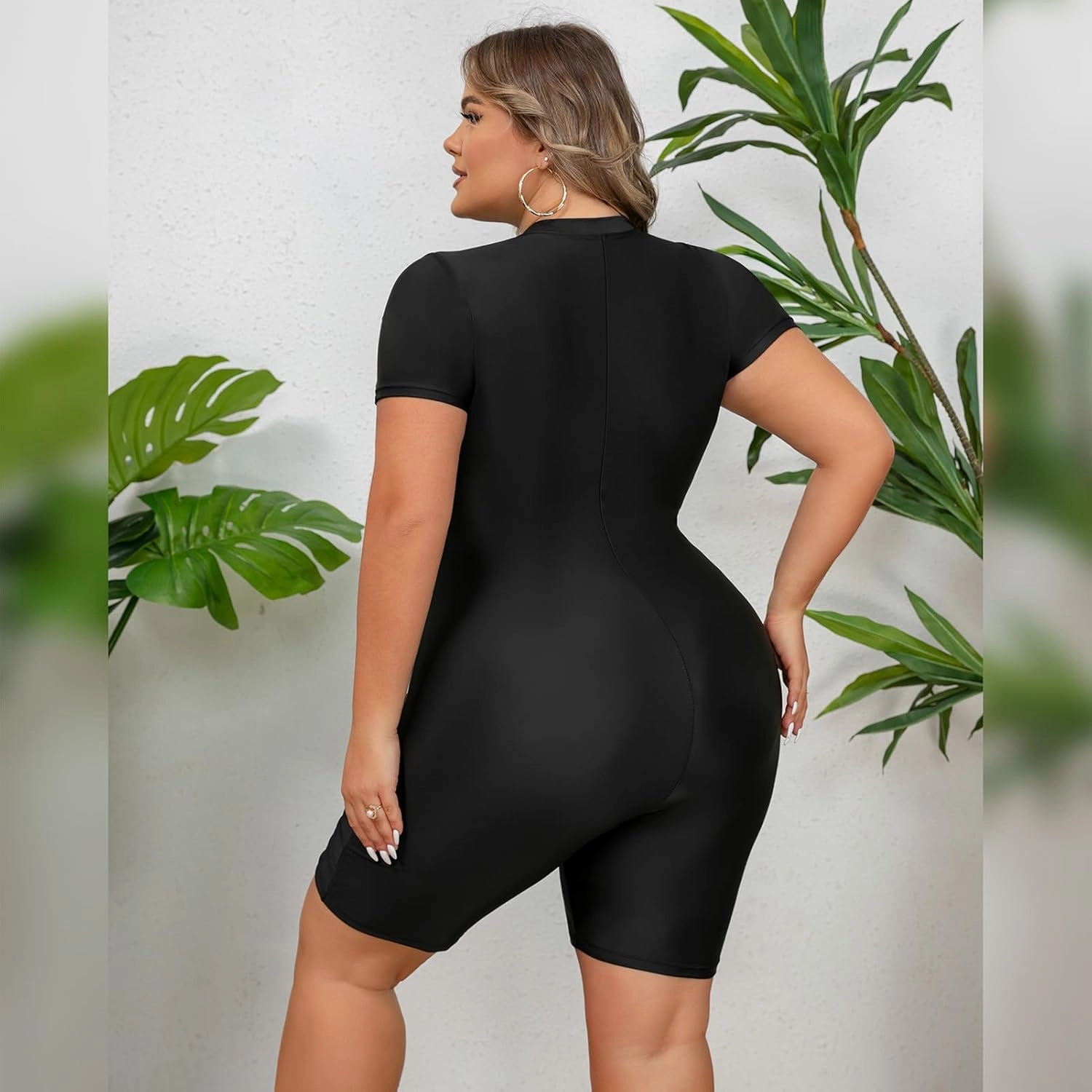 IMEKIS Plus Size Rash Guard for Women UPF 50  Active Rashguard One Piece Swimsuit Zipper Surfing Wetsuit
