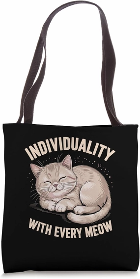 Individuality With Every Meow Cat Lover Feline Pet Meow Tote Bag