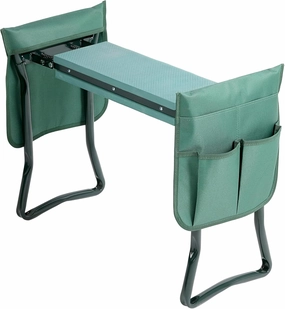 InfiniPower Garden Kneeler and Seat, Foldable Kneeling Bench with Sturdy Soft EVA Foam Pad, Hold Up to 330lb, 2 Tool Pouches Included, for Gardening, Fishing, Camping, Green