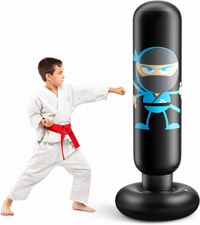 Inflatable Kids Punching Bag, Punching Bag Karate Gifts for Boys and Girls, Boxing Bag for Immediate Bounce Back for Practicing Karate, Taekwondo, and to Relieve Pent Up Energy in Kids and Adults